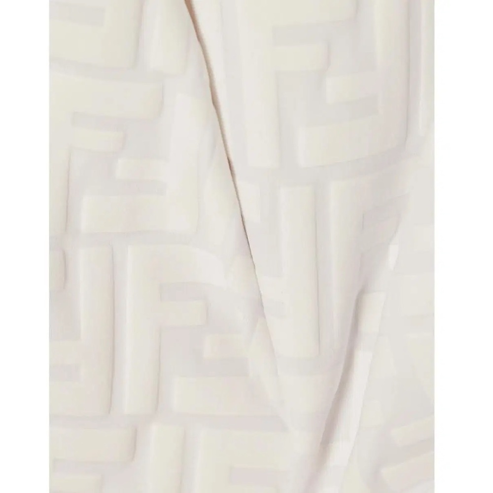 Fendi FF Raised Motif One Piece Bathing Suit in White Cream IT 42 US 6 Designer - Picture 2 of 14